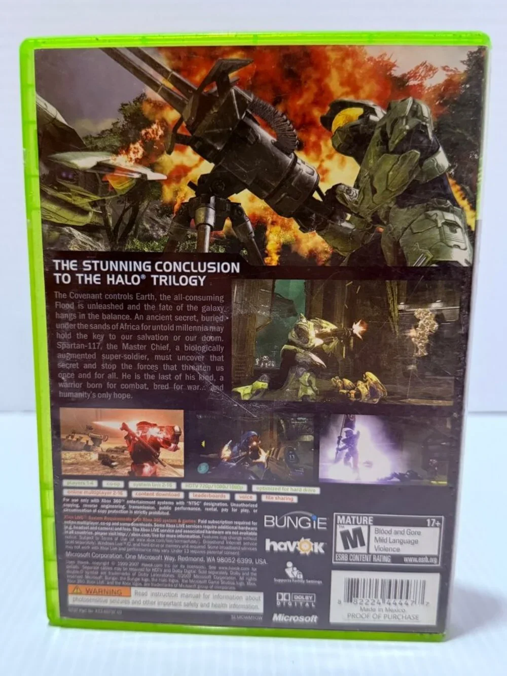 **Box Only** Halo 3 (Xbox 360, 2007) Case, Manual and Poster Included